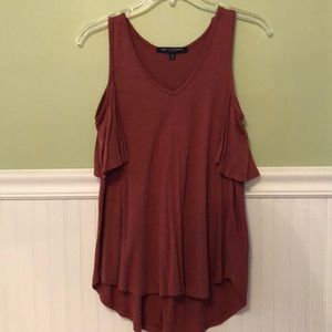 Medium orange off the shoulder shirt